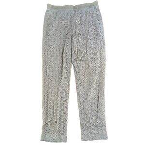 Chico's NWT L Pull On Lace Ankle Pant Arabian Camel Flatters Slims Lengthens